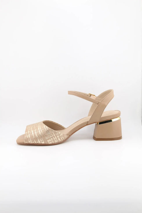 Capelli Rossi Metallic Detail Block Heel Sandal